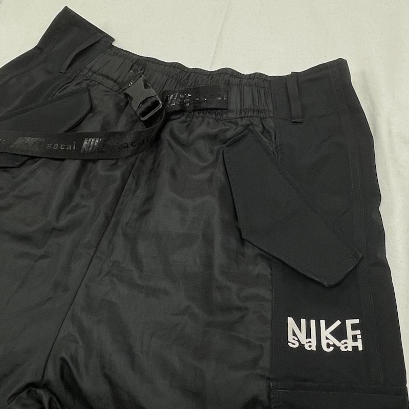 サカイ Sacai ボトムス ボトムス 22AW NIKE コラボ AS UNRG Pant ナイロン パンツ トラック ロゴ カーゴ ベルト S 無地 X ワンポイント X ロゴ、文字 X プリント 黒 / ブラック / black X 白 / ホワイト / white メンズ USED 古着 中古 50155129
