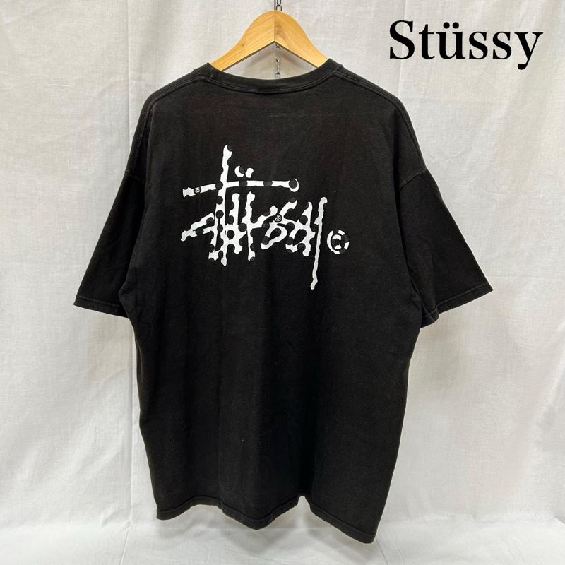 ステューシー STUSSY Tシャツ 半袖 ドットロゴプリントTシャツ black XL MEXICO製 XL ロゴ、文字 X ドット 黒 / ブラック / black X 白 / ホワイト / white メンズ USED 古着 中古 50155139