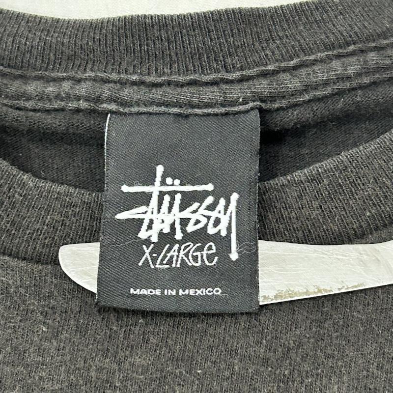ステューシー STUSSY Tシャツ 半袖 ドットロゴプリントTシャツ black XL MEXICO製 XL ロゴ、文字 X ドット 黒 / ブラック / black X 白 / ホワイト / white メンズ USED 古着 中古 50155139