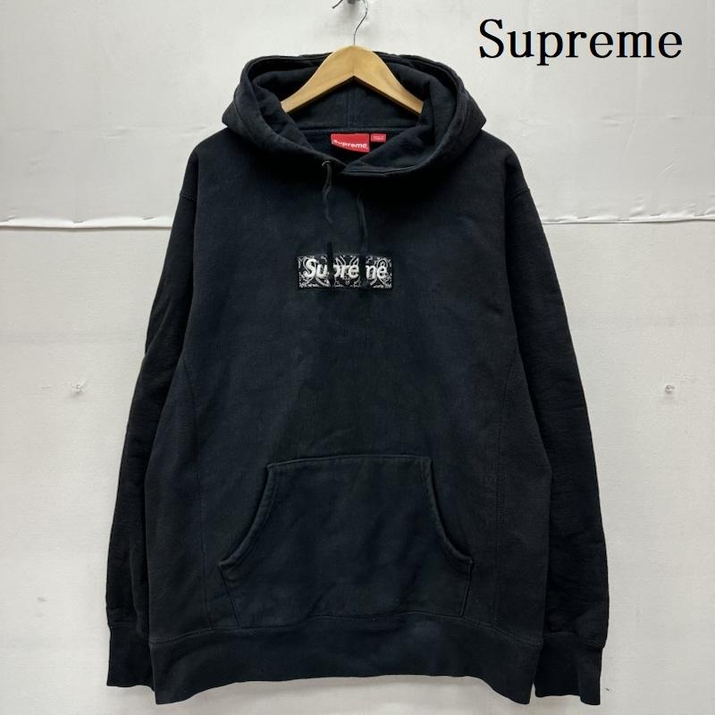 シュプリーム Supreme パーカー 長袖 19AW Bandana Box Logo Hooded Sweatshirt ロゴ 刺繍 パーカー L 黒 / ブラック / black メンズ USED 古着 中古 50155150
