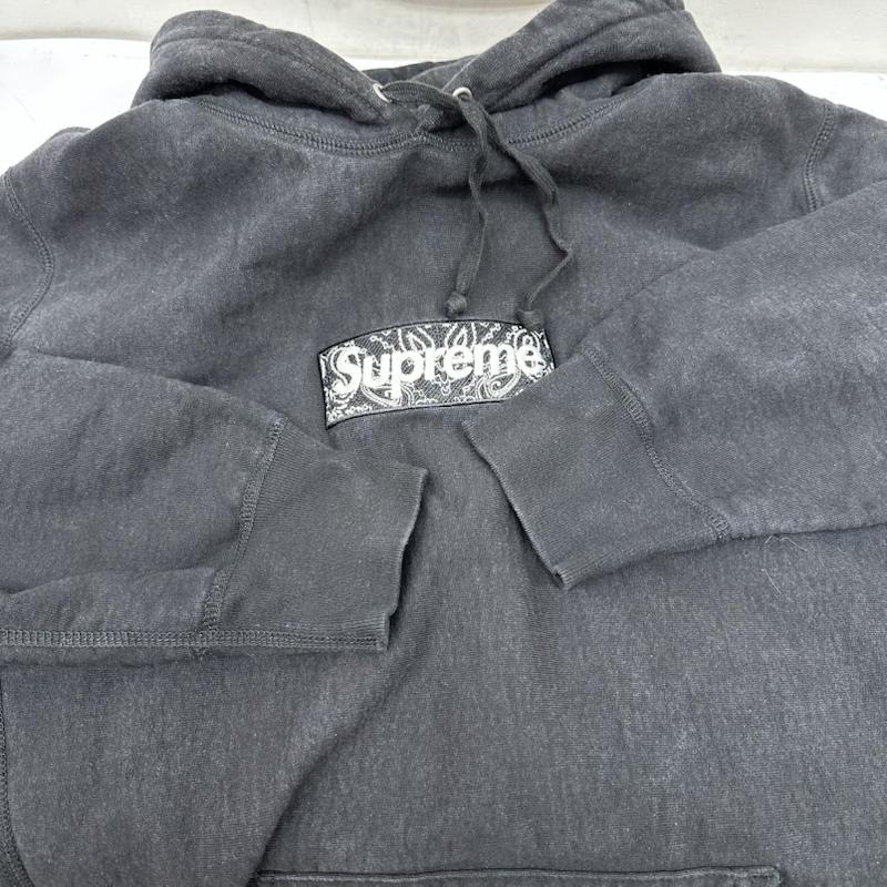 シュプリーム Supreme パーカー 長袖 19AW Bandana Box Logo Hooded Sweatshirt ロゴ 刺繍 パーカー L 黒 / ブラック / black メンズ USED 古着 中古 50155150