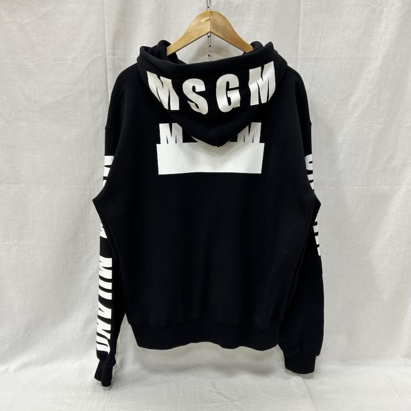 エムエスジーエム MSGM パーカー 長袖 ビックMSGMロゴパーカー プルオーバーフーディー black XS XS ロゴ、文字 X プリント 黒 / ブラック / black X 白 / ホワイト / white X 赤 / レッド / red メンズ USED 古着 中古 50155155