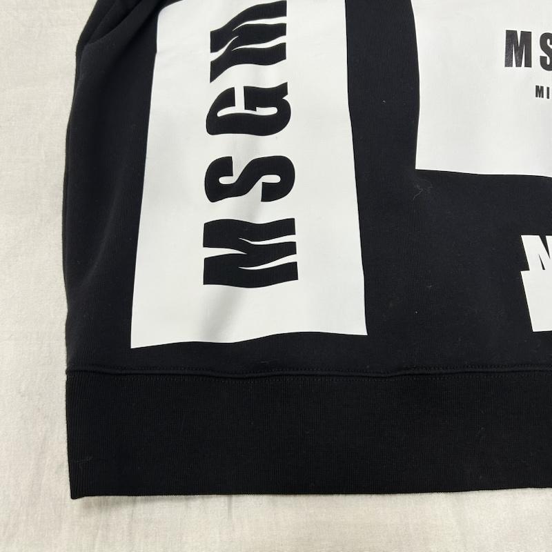 エムエスジーエム MSGM パーカー 長袖 ビックMSGMロゴパーカー プルオーバーフーディー black XS XS ロゴ、文字 X プリント 黒 / ブラック / black X 白 / ホワイト / white X 赤 / レッド / red メンズ USED 古着 中古 50155155