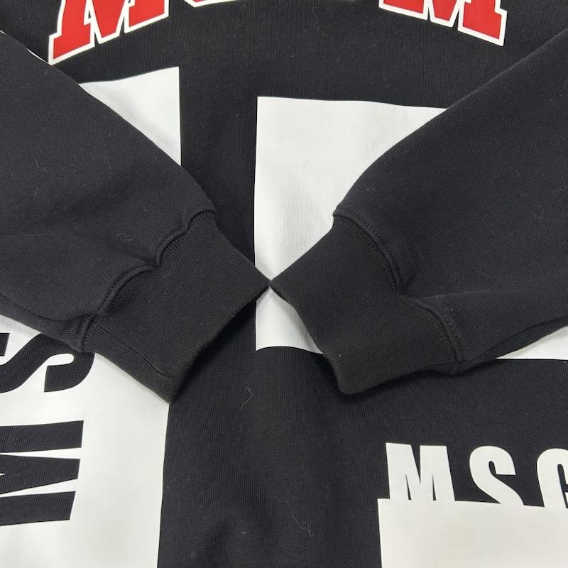 エムエスジーエム MSGM パーカー 長袖 ビックMSGMロゴパーカー プルオーバーフーディー black XS XS ロゴ、文字 X プリント 黒 / ブラック / black X 白 / ホワイト / white X 赤 / レッド / red メンズ USED 古着 中古 50155155