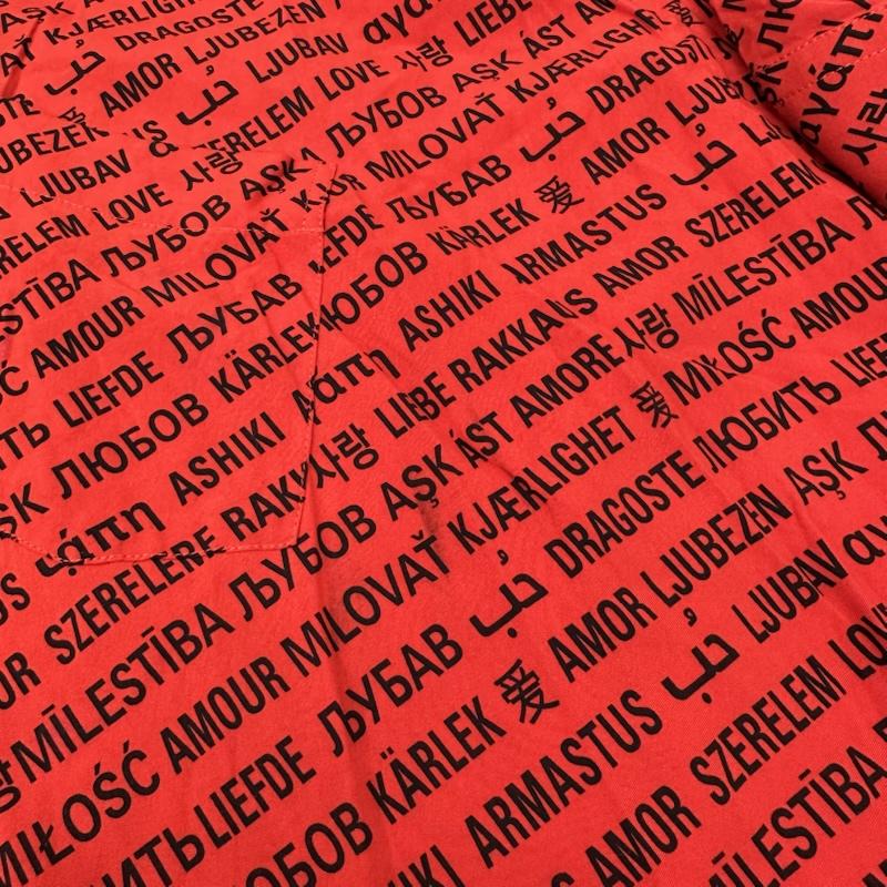 バレンシアガ BALENCIAGA シャツ、ブラウス 長袖 多国語 総柄 レギュラーカラー シャツ 642306 36 赤 / レッド / red レディース USED 古着 中古 50155158
