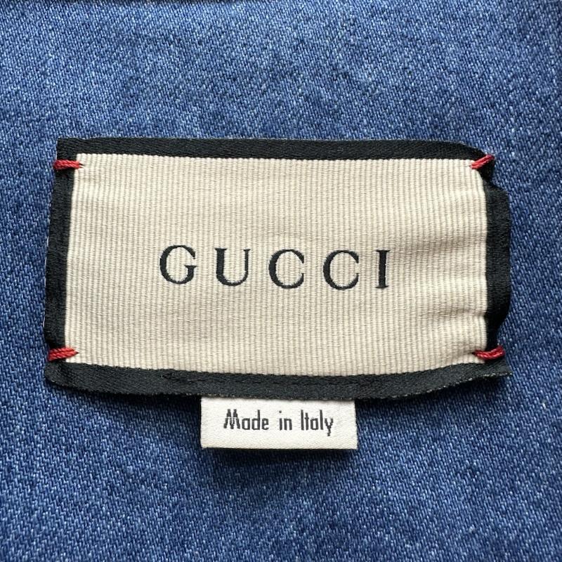 グッチ GUCCI シャツ、ブラウス 長袖 21ss ウェブライン ビット デザイン デニム シャツ 626480 XDBCG 46 インディゴ / インディゴ / Indigo メンズ USED 古着 中古 50155164
