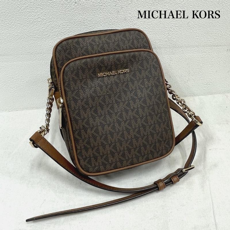 マイケルコース MICHAEL KORS ショルダーバッグ ショルダーバッグ ショルダーバッグ ロゴ チェーン シグネチャー レザー - ロゴ、文字 X 総柄 X プリント 茶 / ブラウン / brown X 金 / ゴールド / gold color レディース USED 古着 中古 50155166