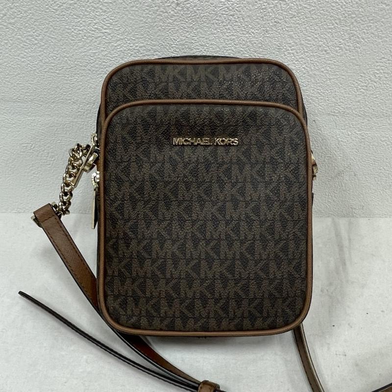 マイケルコース MICHAEL KORS ショルダーバッグ ショルダーバッグ ショルダーバッグ ロゴ チェーン シグネチャー レザー - ロゴ、文字 X 総柄 X プリント 茶 / ブラウン / brown X 金 / ゴールド / gold color レディース USED 古着 中古 50155166
