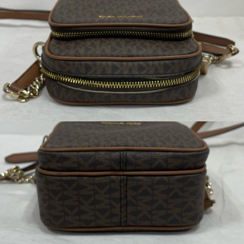 マイケルコース MICHAEL KORS ショルダーバッグ ショルダーバッグ ショルダーバッグ ロゴ チェーン シグネチャー レザー - ロゴ、文字 X 総柄 X プリント 茶 / ブラウン / brown X 金 / ゴールド / gold color レディース USED 古着 中古 50155166