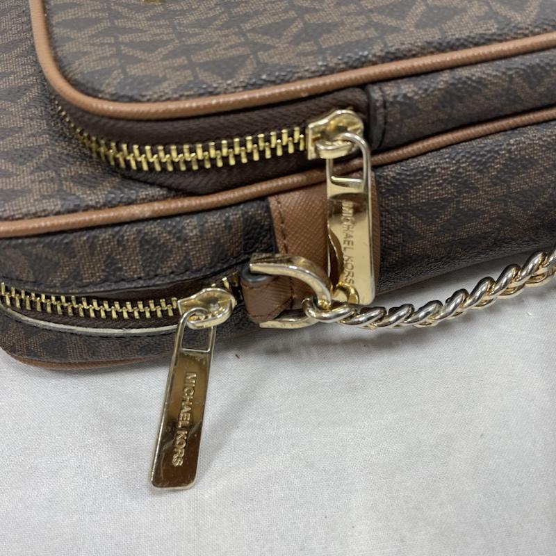 マイケルコース MICHAEL KORS ショルダーバッグ ショルダーバッグ ショルダーバッグ ロゴ チェーン シグネチャー レザー - ロゴ、文字 X 総柄 X プリント 茶 / ブラウン / brown X 金 / ゴールド / gold color レディース USED 古着 中古 50155166