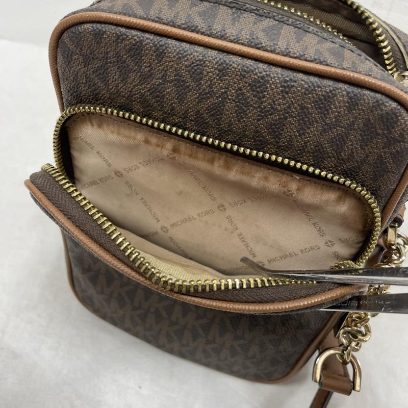 マイケルコース MICHAEL KORS ショルダーバッグ ショルダーバッグ ショルダーバッグ ロゴ チェーン シグネチャー レザー - ロゴ、文字 X 総柄 X プリント 茶 / ブラウン / brown X 金 / ゴールド / gold color レディース USED 古着 中古 50155166