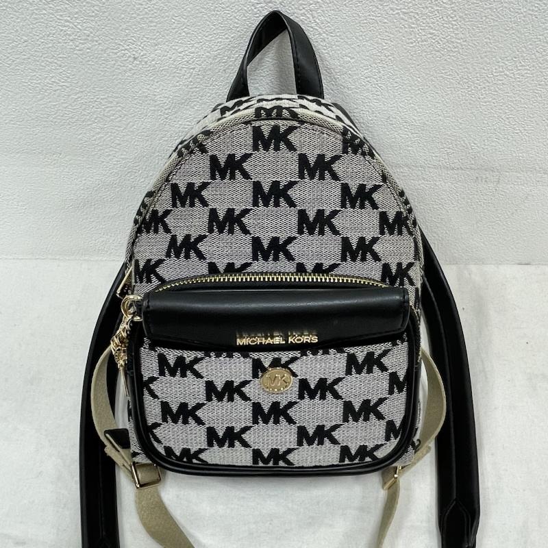 マイケルコース MICHAEL KORS リュックサック、デイパック リュックサック、デイバッグ ミニ リュック バックパック MK 総柄 ロゴ ポーチ付き チェーン - ロゴ、文字 黒 / ブラック / black X 灰 / グレー / gray X 金 / ゴールド / gold color レディース USED 古着 中古 50155168