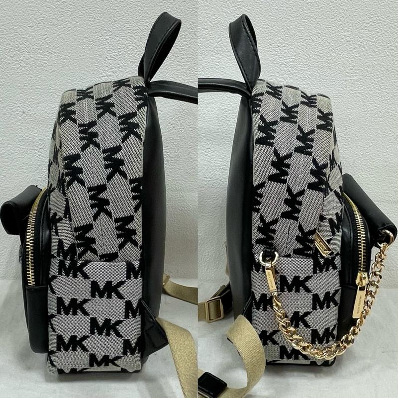 マイケルコース MICHAEL KORS リュックサック、デイパック リュックサック、デイバッグ ミニ リュック バックパック MK 総柄 ロゴ ポーチ付き チェーン - ロゴ、文字 黒 / ブラック / black X 灰 / グレー / gray X 金 / ゴールド / gold color レディース USED 古着 中古 50155168