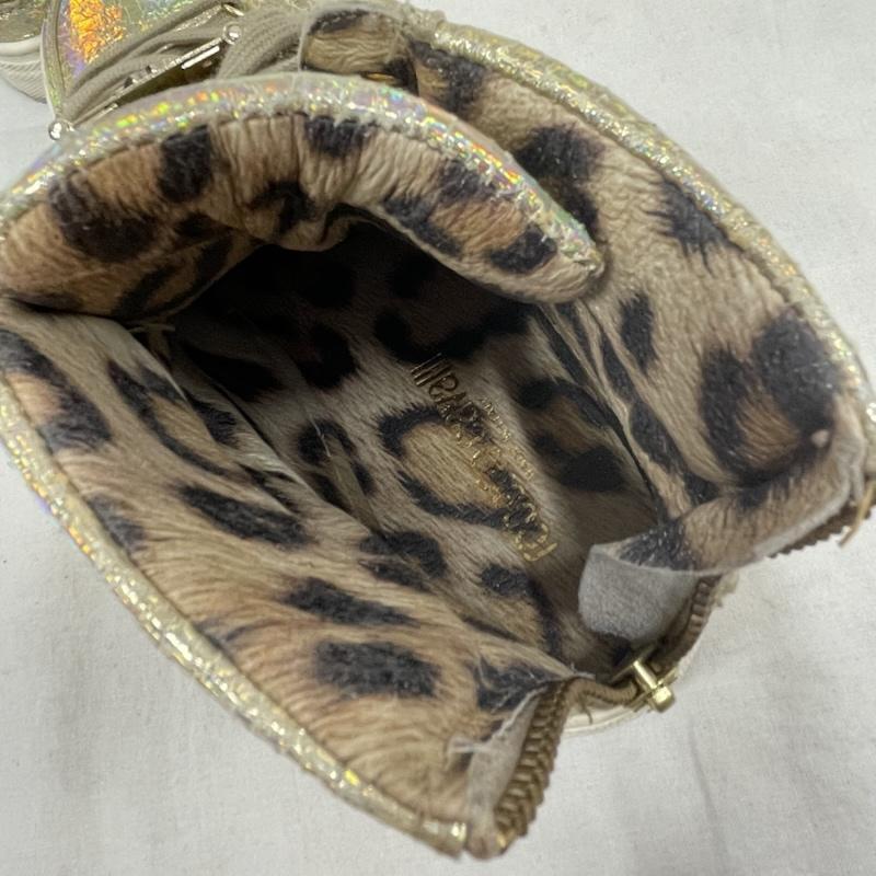 ロベルトカバリ roberto cavalli スニーカー スニーカー ハイカット スニーカー ストーン ビジュー ロゴ メタリック ユニコーン オーロラ ジップ ヒョウ柄 レオパード - 金 / ゴールド / gold color X ベージュ / ベージュ / beige X 白 / ホワイト / white レディース USED 古着 中古 50155172