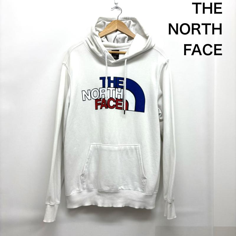 ザノースフェイス THE NORTH FACE パーカー 長袖 パーカー 裏起毛 USABOXロゴ フーディ 星条旗 M 白 / ホワイト / white メンズ USED 古着 中古 50155173