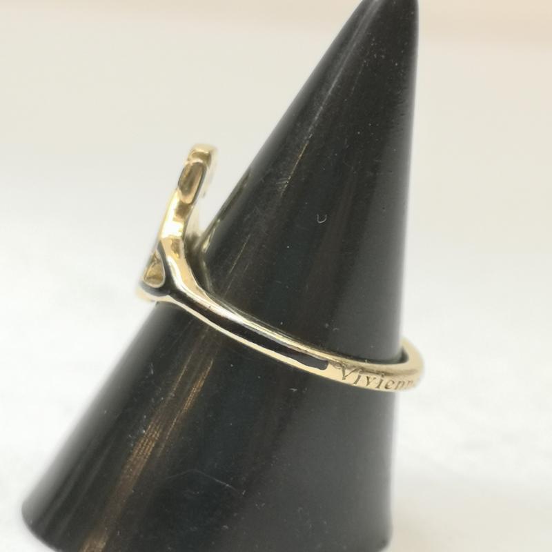 ヴィヴィアンウエストウッド Vivienne Westwood アクセサリー 指輪 オーブ シルバー ケイトリング SV925 サイズS 12号 - 黒 / ブラック / black X 金 / ゴールド / gold color メンズ USED 古着 中古 50155194