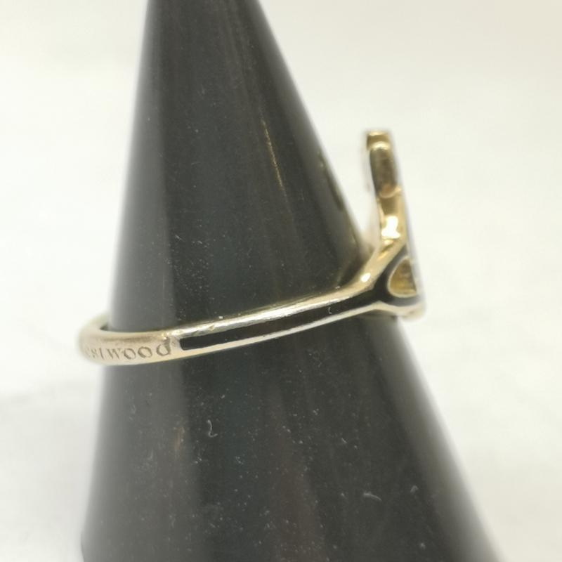 ヴィヴィアンウエストウッド Vivienne Westwood アクセサリー 指輪 オーブ シルバー ケイトリング SV925 サイズS 12号 - 黒 / ブラック / black X 金 / ゴールド / gold color メンズ USED 古着 中古 50155194