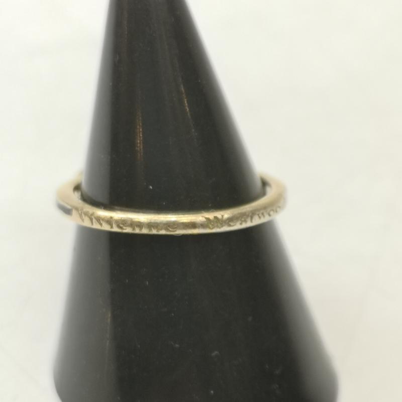 ヴィヴィアンウエストウッド Vivienne Westwood アクセサリー 指輪 オーブ シルバー ケイトリング SV925 サイズS 12号 - 黒 / ブラック / black X 金 / ゴールド / gold color メンズ USED 古着 中古 50155194