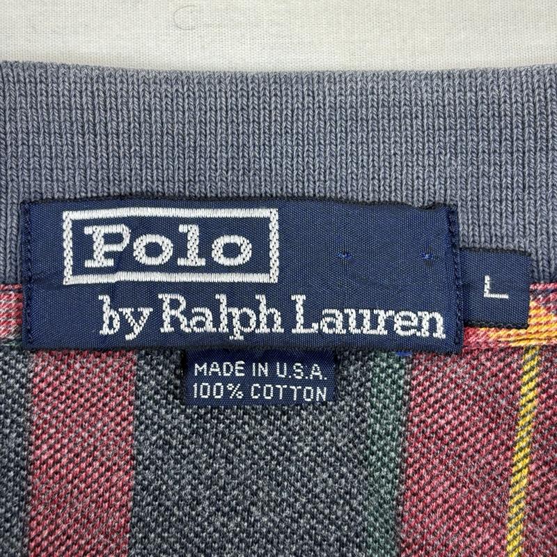 ポロバイラルフローレン Polo by RALPH LAUREN ポロシャツ 半袖 90年代 ビンテージ USA製 チェック 鹿の子 ポロシャツ 90s VINTAGE L チェック メンズ USED 古着 中古 50155220