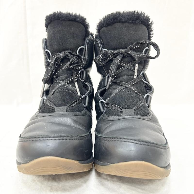 ソレル SOREL アウトドアシューズ アウトドアシューズ WHITNEY SHORT LACE PREMIUM オールレザー スノーブーツ ウィンターブーツ black US8/25cm US：8 無地 黒 / ブラック / black レディース USED 古着 中古 50155229