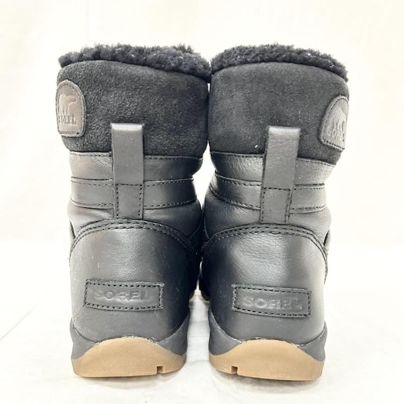 ソレル SOREL アウトドアシューズ アウトドアシューズ WHITNEY SHORT LACE PREMIUM オールレザー スノーブーツ ウィンターブーツ black US8/25cm US：8 無地 黒 / ブラック / black レディース USED 古着 中古 50155229