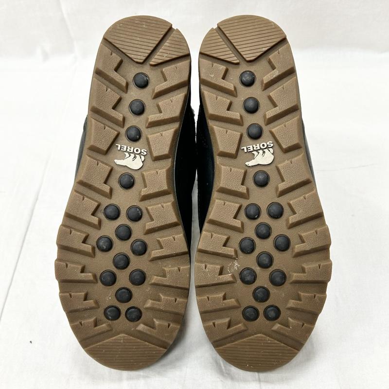 ソレル SOREL アウトドアシューズ アウトドアシューズ WHITNEY SHORT LACE PREMIUM オールレザー スノーブーツ ウィンターブーツ black US8/25cm US：8 無地 黒 / ブラック / black レディース USED 古着 中古 50155229