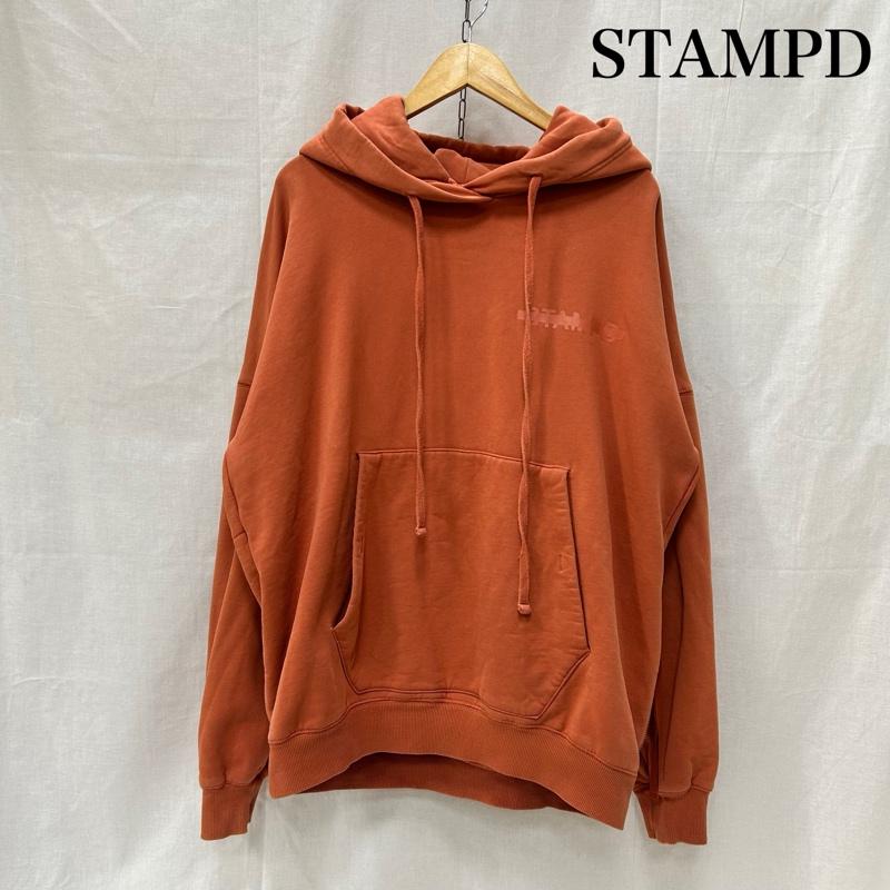 スタンプド STAMPD パーカー 長袖 BASE HOODIE 裏起毛 プルパーカー ジップ ワイドシルエット オレンジ M ロゴ、文字 X 無地 橙 / オレンジ / orange メンズ USED 古着 中古 50155254