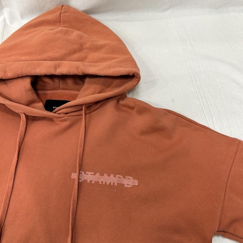 スタンプド STAMPD パーカー 長袖 BASE HOODIE 裏起毛 プルパーカー ジップ ワイドシルエット オレンジ M ロゴ、文字 X 無地 橙 / オレンジ / orange メンズ USED 古着 中古 50155254