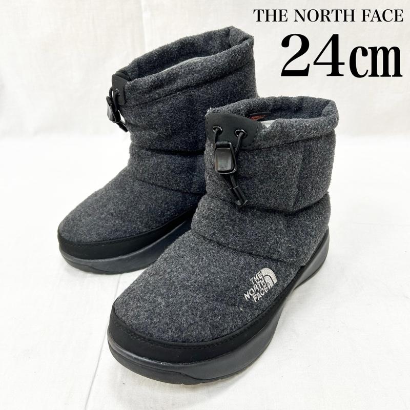 ザノースフェイス THE NORTH FACE アウトドアシューズ アウトドアシューズ nfw51979 W Nuptse Bootie Wool V short チャコールグレー US7/24cm US：7 ロゴ、文字 チャコールグレー / チャコールグレー / レディース USED 古着 中古 50155268