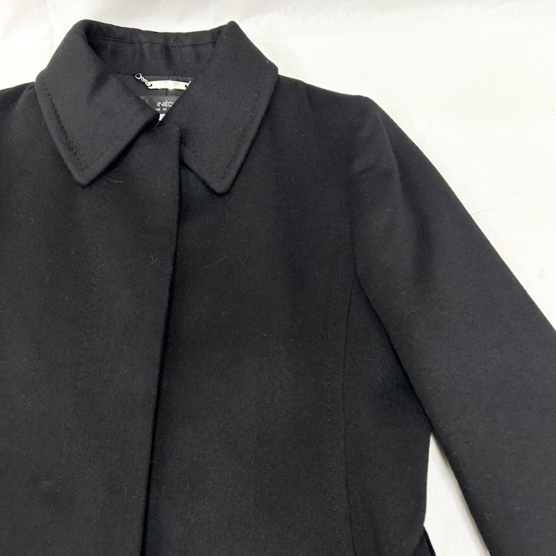 イネド INED コート コート一般 カシミヤ100％ シンプルロングコート ベルト付き 9号 9号 無地 黒 / ブラック / black レディース USED 古着 中古 50155270
