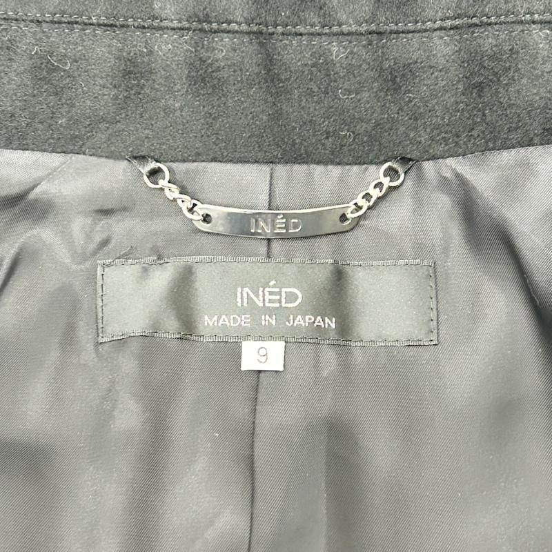 イネド INED コート コート一般 カシミヤ100％ シンプルロングコート ベルト付き 9号 9号 無地 黒 / ブラック / black レディース USED 古着 中古 50155270
