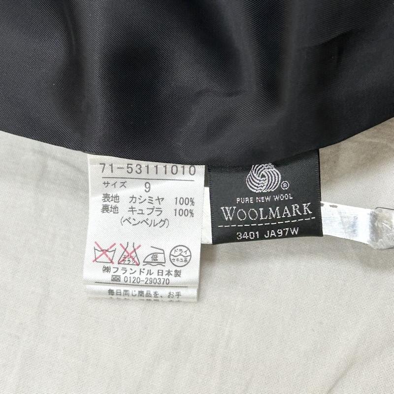 イネド INED コート コート一般 カシミヤ100％ シンプルロングコート ベルト付き 9号 9号 無地 黒 / ブラック / black レディース USED 古着 中古 50155270