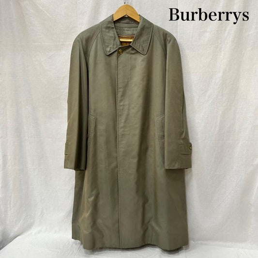 古着 USED コート コート一般 BURBERRYS  バーバリーズ ノバチェック ライナー付きステンカラーコート シルク混 カシミヤ c-tk83 - 無地 X チェック カーキ / カーキ / khaki メンズ USED 古着 中古 50155272