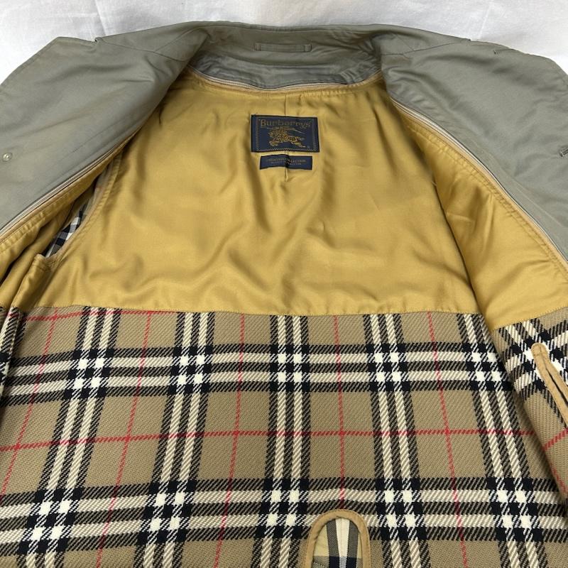 古着 USED コート コート一般 BURBERRYS  バーバリーズ ノバチェック ライナー付きステンカラーコート シルク混 カシミヤ c-tk83 - 無地 X チェック カーキ / カーキ / khaki メンズ USED 古着 中古 50155272