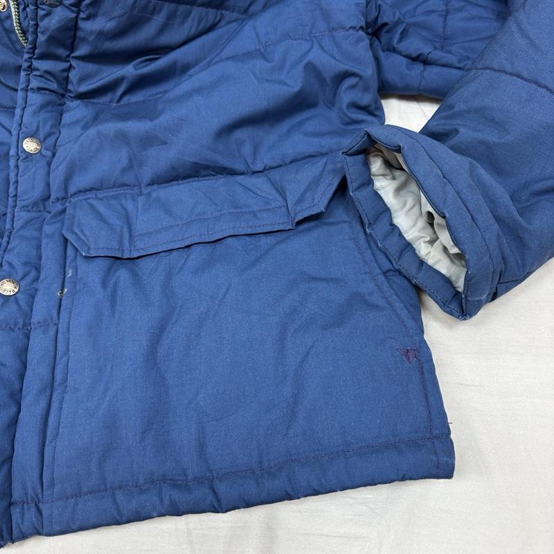 ザノースフェイス THE NORTH FACE ジャケット、上着 ダウンジャケット 70年代 ビンテージ 茶タグ ケアタグ付 ダウン ジャケット TALON ZIP フード付属無し 70s VINTAGE XL 青 / ブルー / blue メンズ USED 古着 中古 50155278