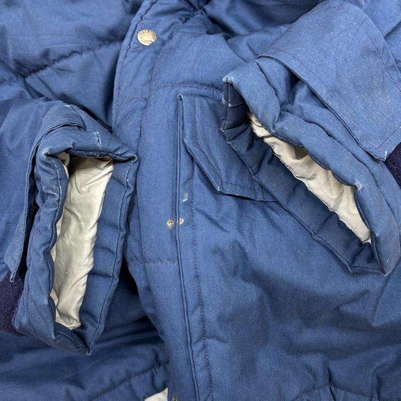 ザノースフェイス THE NORTH FACE ジャケット、上着 ダウンジャケット 70年代 ビンテージ 茶タグ ケアタグ付 ダウン ジャケット TALON ZIP フード付属無し 70s VINTAGE XL 青 / ブルー / blue メンズ USED 古着 中古 50155278