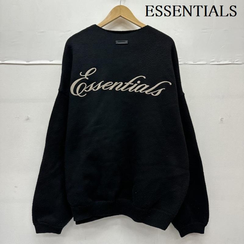 エッセンシャルズ ESSENTIALS ニット、セーター 長袖 25AW WAFFLE CREWNECK SWEATER ワッフル クルーネック ニット L 黒 / ブラック / black メンズ USED 古着 中古 50155279