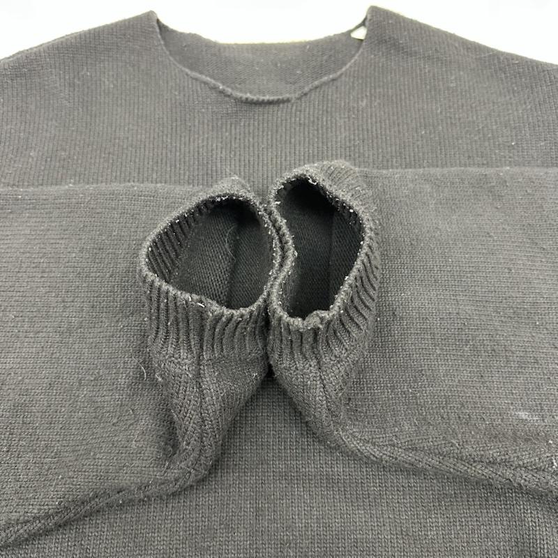 エッセンシャルズ ESSENTIALS ニット、セーター 長袖 25AW WAFFLE CREWNECK SWEATER ワッフル クルーネック ニット L 黒 / ブラック / black メンズ USED 古着 中古 50155279