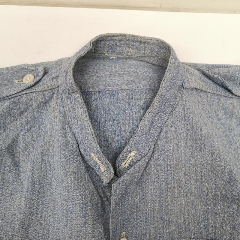 ヴィンテージ VINTAGE シャツ、ブラウス 長袖 50s 60s メトロポリタン ポリス ハケメ シャツ 青 / ブルー / blue メンズ USED 古着 中古 50155309