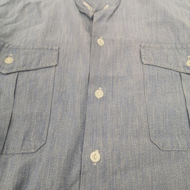 ヴィンテージ VINTAGE シャツ、ブラウス 長袖 50s 60s メトロポリタン ポリス ハケメ シャツ 青 / ブルー / blue メンズ USED 古着 中古 50155309