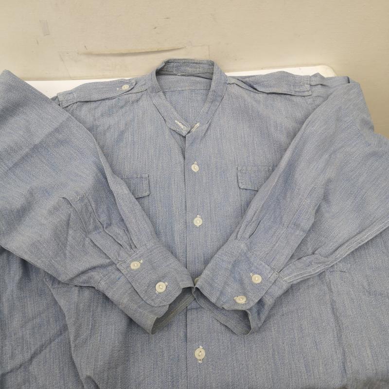 ヴィンテージ VINTAGE シャツ、ブラウス 長袖 50s 60s メトロポリタン ポリス ハケメ シャツ 青 / ブルー / blue メンズ USED 古着 中古 50155309