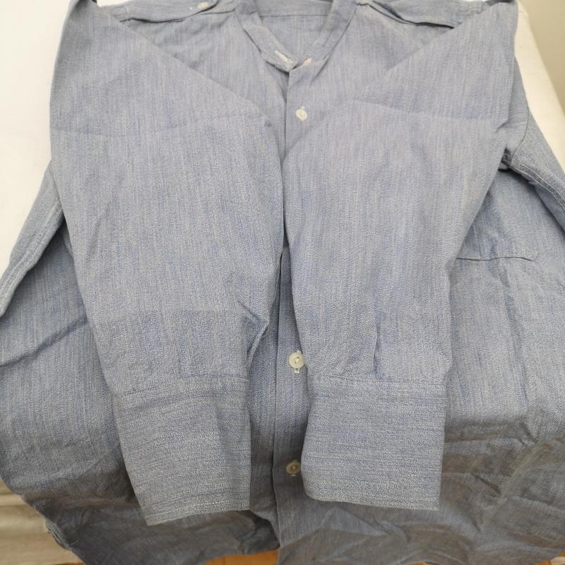 ヴィンテージ VINTAGE シャツ、ブラウス 長袖 50s 60s メトロポリタン ポリス ハケメ シャツ 青 / ブルー / blue メンズ USED 古着 中古 50155309
