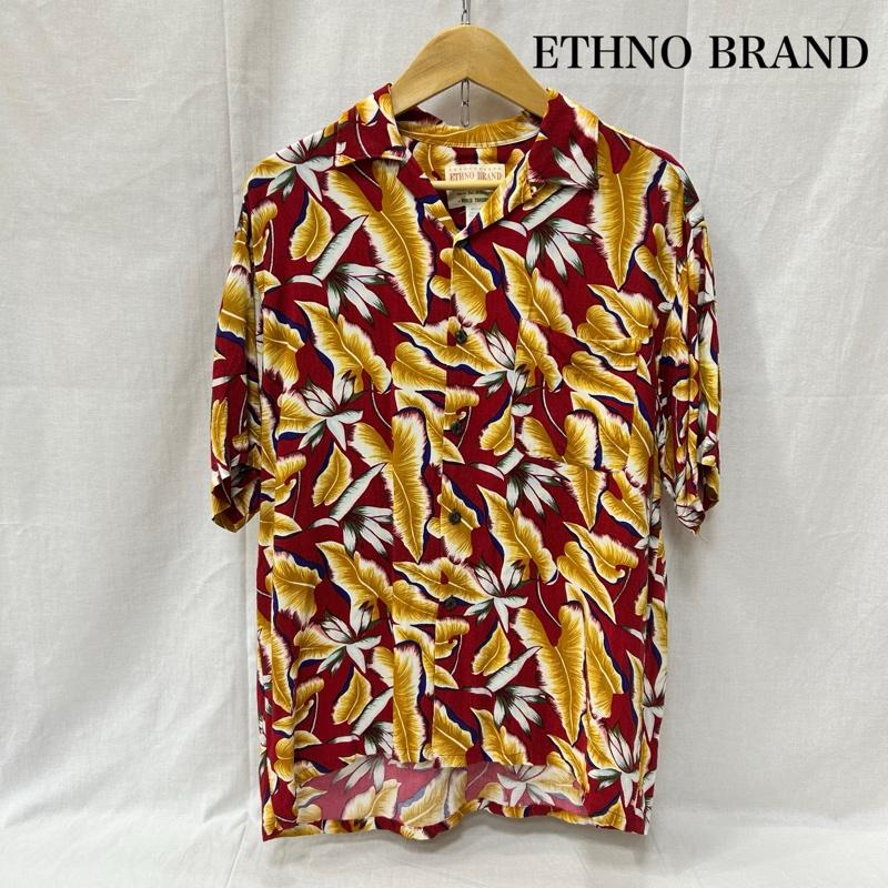 古着 USED シャツ、ブラウス 半袖 ETHNO BRAND アロハシャツ 開襟半袖シャツ レーヨン100％ M 総柄 赤 / レッド / red X 茶 / ブラウン / brown メンズ USED 古着 中古 50155328