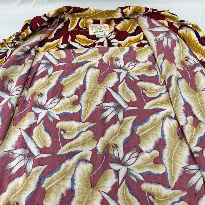 古着 USED シャツ、ブラウス 半袖 ETHNO BRAND アロハシャツ 開襟半袖シャツ レーヨン100％ M 総柄 赤 / レッド / red X 茶 / ブラウン / brown メンズ USED 古着 中古 50155328