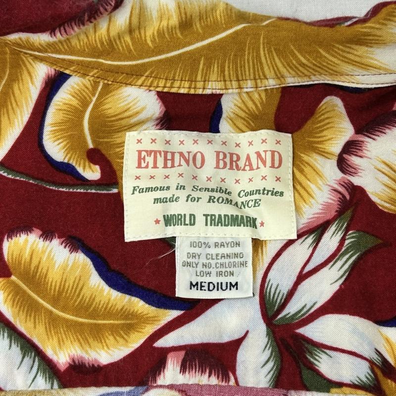 古着 USED シャツ、ブラウス 半袖 ETHNO BRAND アロハシャツ 開襟半袖シャツ レーヨン100％ M 総柄 赤 / レッド / red X 茶 / ブラウン / brown メンズ USED 古着 中古 50155328