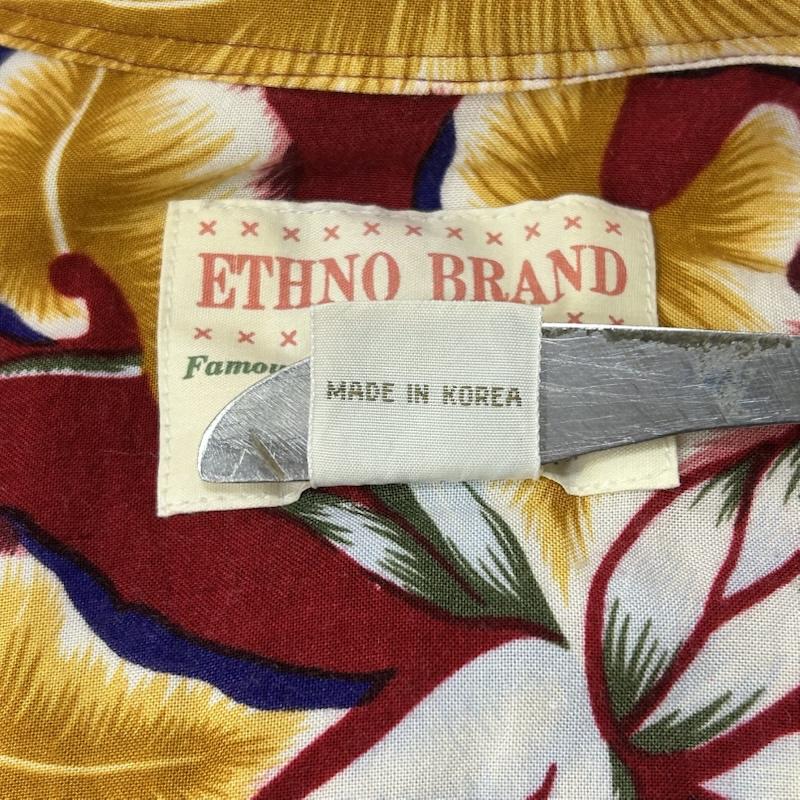 古着 USED シャツ、ブラウス 半袖 ETHNO BRAND アロハシャツ 開襟半袖シャツ レーヨン100％ M 総柄 赤 / レッド / red X 茶 / ブラウン / brown メンズ USED 古着 中古 50155328