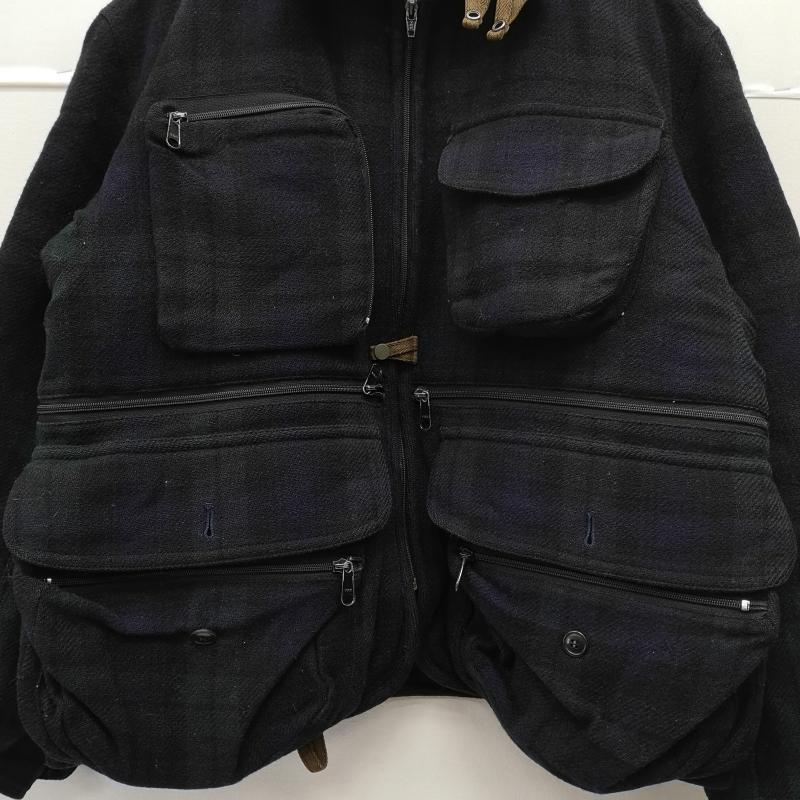 メンズビギ MEN S BIGI ジャケット、上着 ジャンパー、ブルゾン 90s Wool Fishing ハンティング フィッシング ジャケット 黒 / ブラック / black X 青 / ブルー / blue X 緑 / グリーン / green メンズ USED 古着 中古 50155330