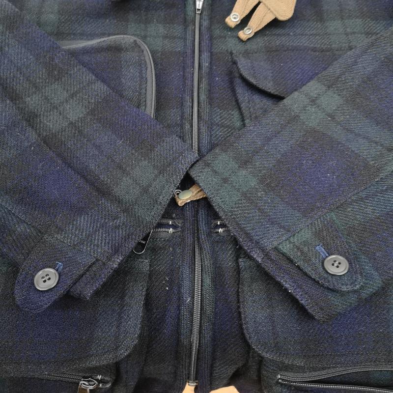メンズビギ MEN S BIGI ジャケット、上着 ジャンパー、ブルゾン 90s Wool Fishing ハンティング フィッシング ジャケット 黒 / ブラック / black X 青 / ブルー / blue X 緑 / グリーン / green メンズ USED 古着 中古 50155330