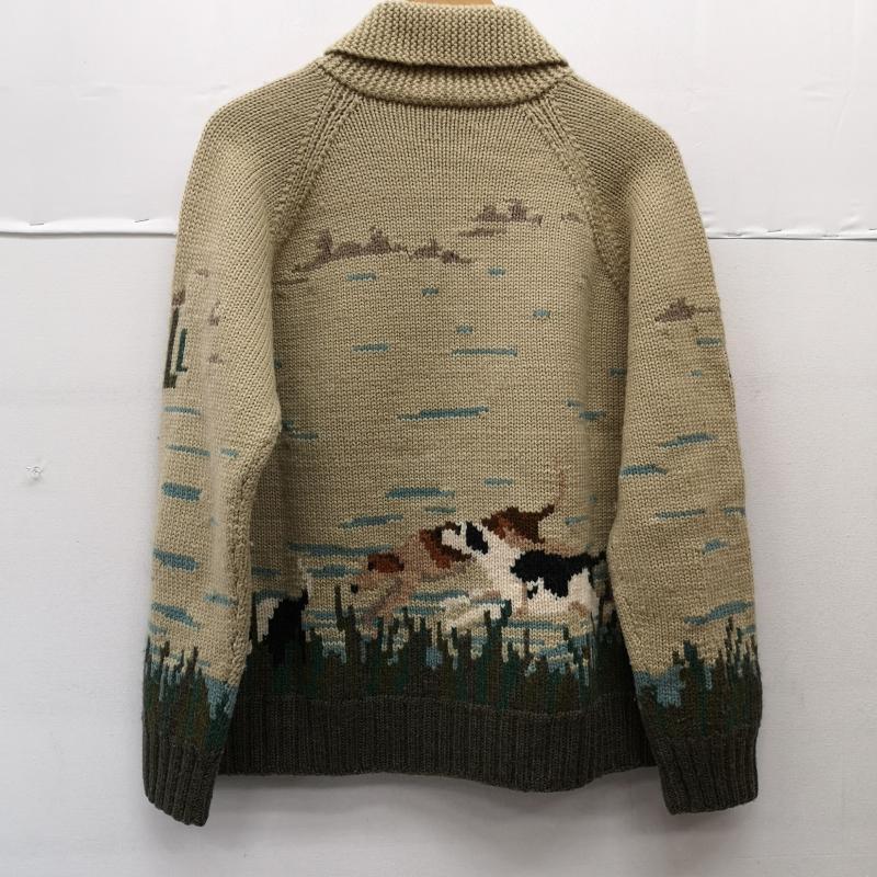 ローレンラルフローレン LAUREN RALPH LAUREN ジャケット、上着 ジャンパー、ブルゾン 90s 風景画 フィッシング ショールカラー カウチン ニット ジャケット L ベージュ / ベージュ / beige メンズ USED 古着 中古 50155342