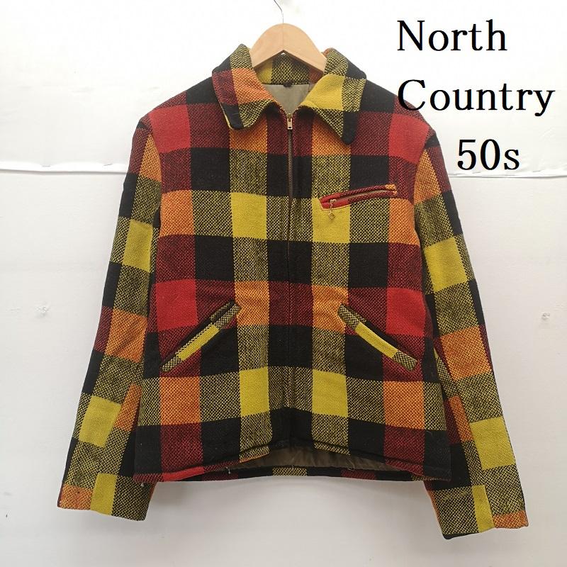 ヴィンテージ VINTAGE ジャケット、上着 ジャンパー、ブルゾン 50s North Country ウール チェック スポーツ ジャケット 黒 / ブラック / black X 赤 / レッド / red X 黄 / イエロー / yellow メンズ USED 古着 中古 50155352